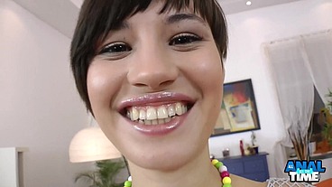 19yo Petite Geizer Gets Her Tight Ass Pounded & Dildo Fucked By Omar!