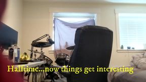 My straight roommate stripped for me after the gym and then blew his thick load all over his hairy chest
