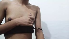 Dark-haired hottie unleashes her seductive wiles, flaunting forbidden fruit