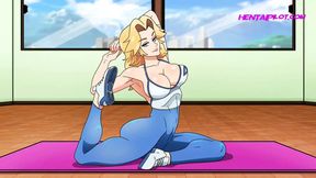 Hot MILF turns yoga session into rough sex with a creampie