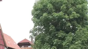 German outdoor granny gets her cougar pussy licked and fucked