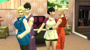 Unfaithful Videl & NRO 18 Swap Husbands for Hot Dragon Ball Hentai Anal Sex