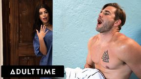 ADULT TIME - British Masseuse Gal Ritchie CAUGHT Her Client Jerking Off At Massage Parlor!