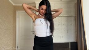 Stretch Test Trying on Tops, Belly & Armpits Tease