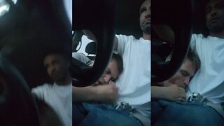 NerdyboyXXX gives a public blowjob to a hung guy while driving