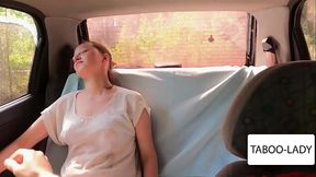 Fake taxi, the taxi driver drove into the forest and fucked the passenger'_s girl, she helped to finish and was satisfied