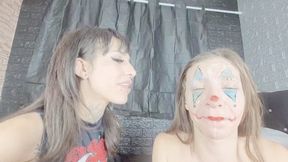 SPITTING ON THE IDIOT CLOWN WITHOUT ANY MERCY -- BY BABE - CLIP 02