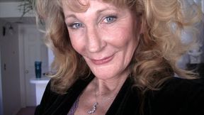 Maggie Granny w DD Tits Strips & Rubs Tits & Pussy in Selfie