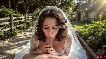Perfect frame destruction: I made this unfaithful bride stain her white wedding dress, roughly slamming my huge cock [AI]