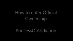 How to enter ownership officially