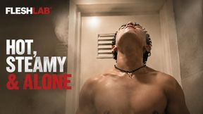 HOT, STEAMY & ALONE: Filipino Twink Jerks Off in Steamy Bathroom, Eats His Own Load