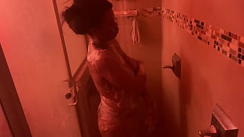 Sexy Dominican teacher taking a shower in