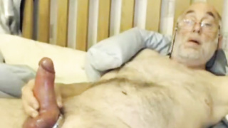 Bi Grandpa Plays With His Big Cock 4