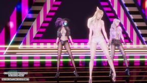 MMD  BABYMONSTER - FOREVER - Ahri, Akali, Evelynn Sexy Kpop Dance League of Legends Hentai Uncensored 4K 60FPS