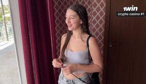 Stranger woke up with a big ass babe fucking her from behind after morning jerking off