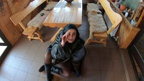 Blow-job, Fuck and Cum Playing with My Impotent Husband Friends While Wearing a Fur Coat Ep 240