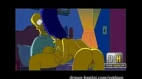 Marge Tempts Homer with Steaming Blowjob Creampie Fun