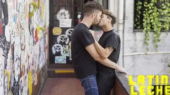 Latin amateurs Marcos and Diego Silvero have public bareback sex and cum