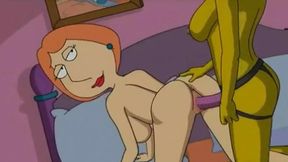 Marge Simpson and Lois get it on with strap-on action