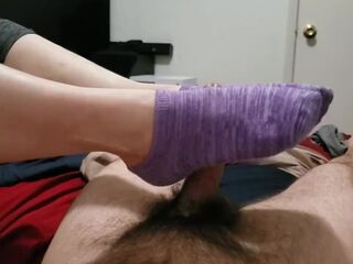 She wakes me up with a handjob blowjob and sockjob