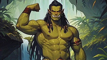 Orc sticks his big cock in the elf femboys hot ass until he cums inside!