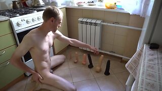 Lanatuls 6 dildos ride in the kitchen