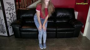 ashley lane needs to pee wetting her jeans