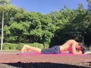 A Japanese idol who masturbates with a mattress in the park!【Techno break】【Black out】