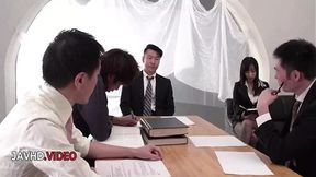 Striking Asian Rina Mayuzumi's office fantasy becomes reality