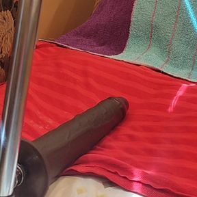 Play with monster dildo