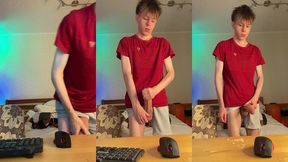 skinny 55kg guy playing with his 23cm heavy meat