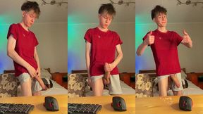 skinny 55kg guy playing with his 23cm heavy meat