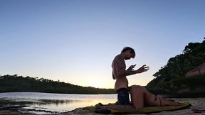 MILF takes huge cock in doggy style during paragliding session