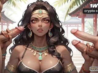 Black female-dom takes off in provocative underware, prepped for a wild, bare nail fest.