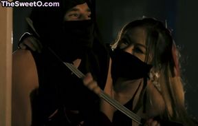 Erotic Asian drilled in doggy-style by big white chopper