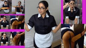 Indentured maid eRica gets paddled and spanked for not vacuuming!