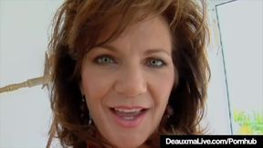 MILF cougar Deauxma sucks and rides cock in all holes