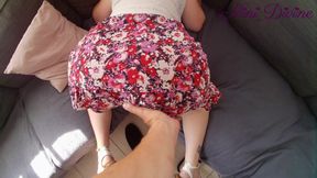 This Big White Ass Is Stuck on the Sofa, I Take Out My Cock and Fuck Her Doggy Style!