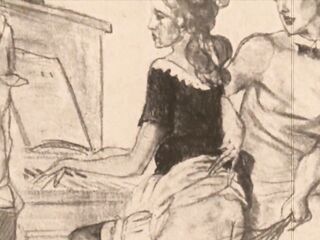 retro flogging drawings
