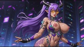 142. super demon ninja cyberpunk girl (Ai animation)