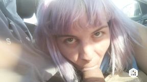 Driving blowjob