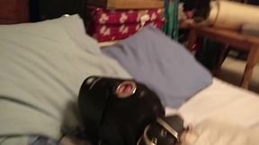 orgasms, sensory deprivation, and the custom straight jacket i made myself (it can be locked on with my collar and chastity b...