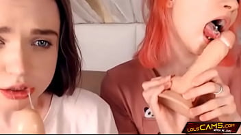 BFF practice their blowjob skills on cam. Who is better?
