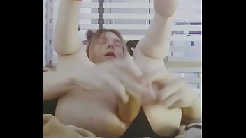 Deep and sloppy anal for cute blonde femboy