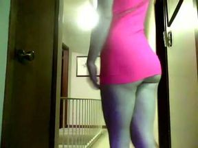 Tight blonde teen teasing in her hooker outfit