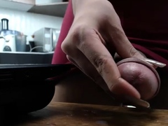 Shemale tranny enjoying solo masturbation