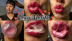 Sexy Mouth seduces you with Lipstick and Chewing Gum