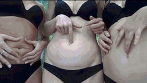 three sexy belly BBn