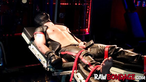 Intense foot play domination & shaft pump gay Devin Franco bondage