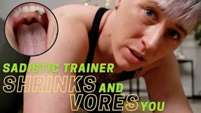 Sadistic Trainer SHRINKS and VORES You - Jaq Quicksilver - Dominant Gym Trainer Punishes and Torments Your Tiny Body Before Swallowing You Whole - macrophilia, giant, size play - 1080p mp4